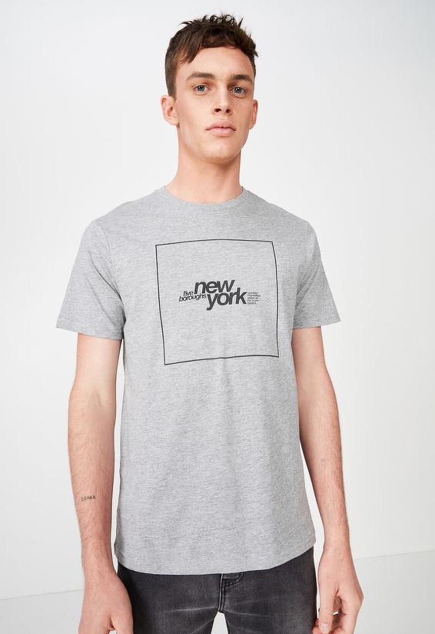 Cotton On - Borough urban T-shirt - grey