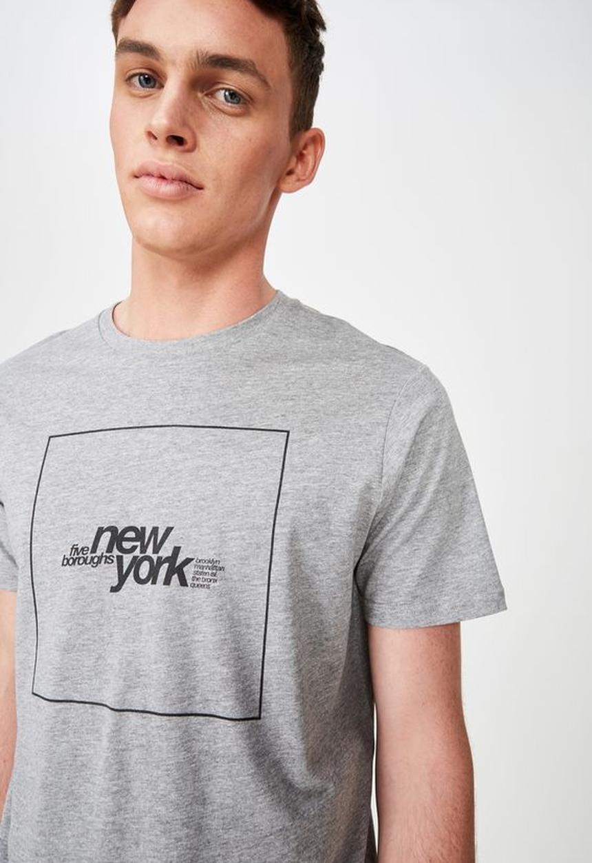 Cotton On - Borough urban T-shirt - grey