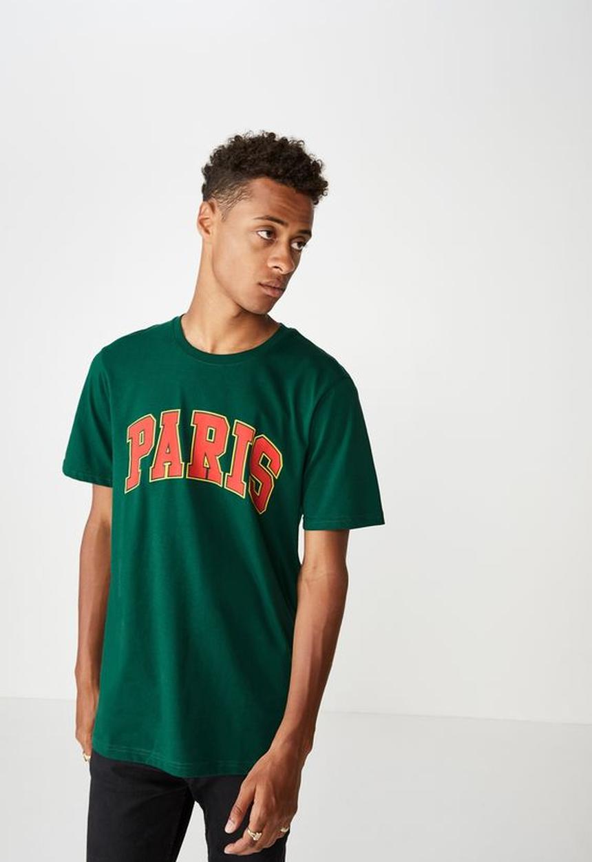 Cotton On - Paris curve sport T-shirt - green