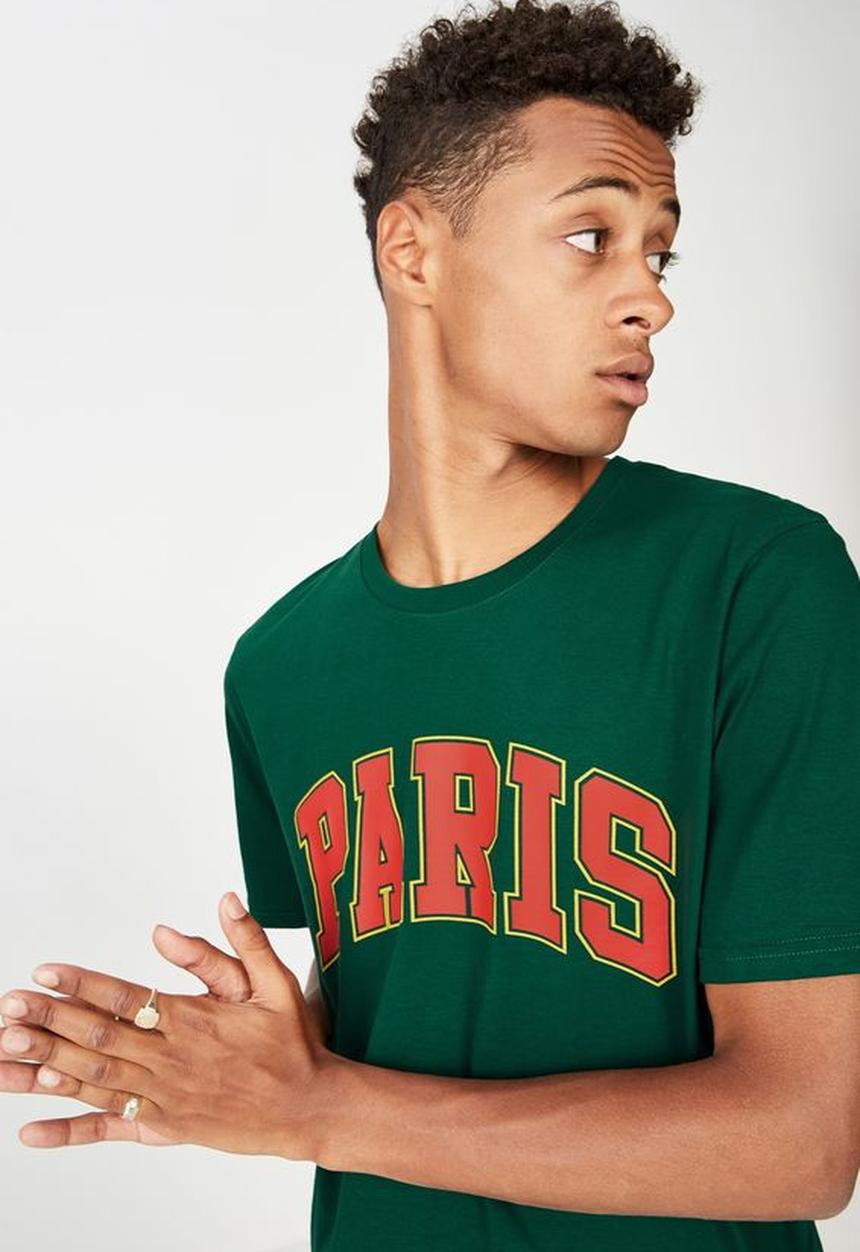 Cotton On - Paris curve sport T-shirt - green