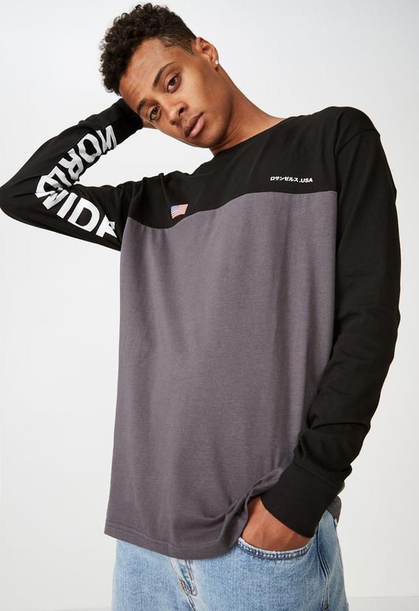 Cotton On - Vision worldwide tbar long sleeve tee - multi