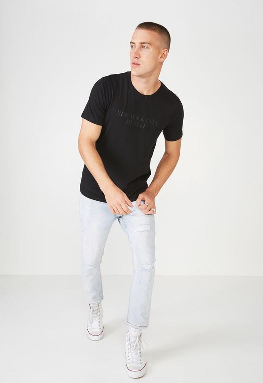 Cotton On - Hustle urban t-shirt - black