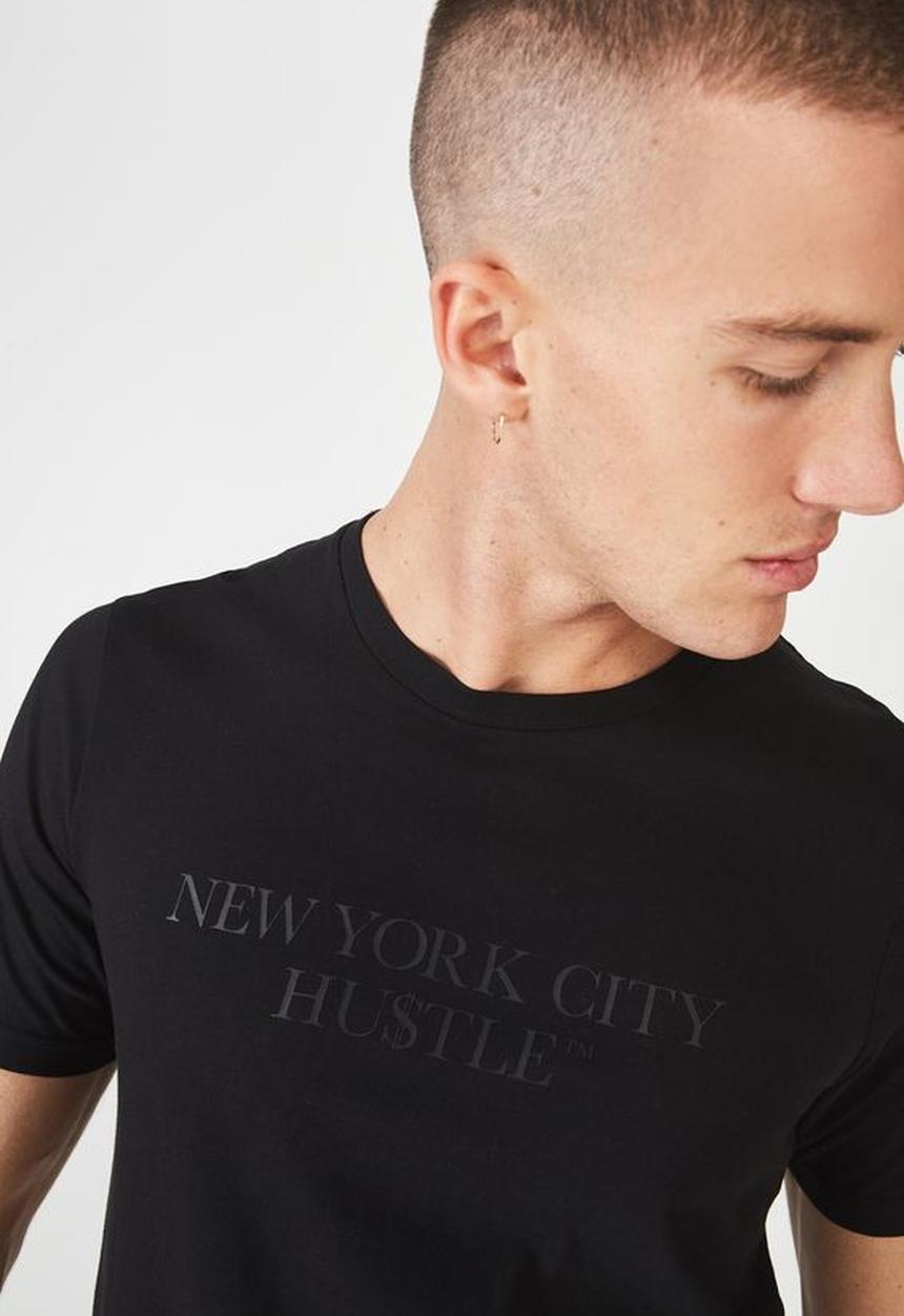 Cotton On - Hustle urban t-shirt - black