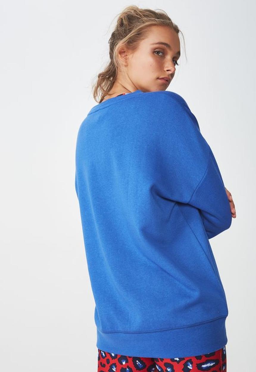 Cotton On - Long sleeve fleece crew top - blue