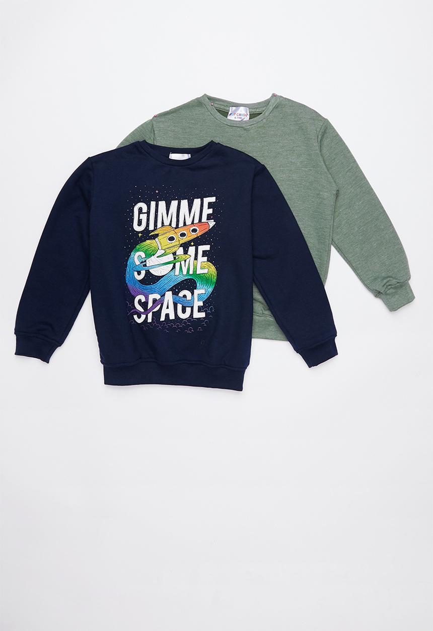 Pop Candy - Kids 2 pack sweater - navy & green