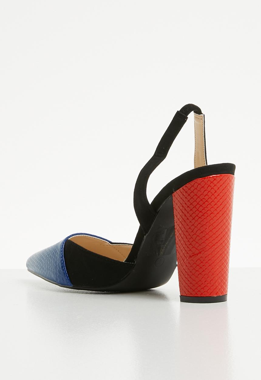 Plum -  Colour-block heel -multi