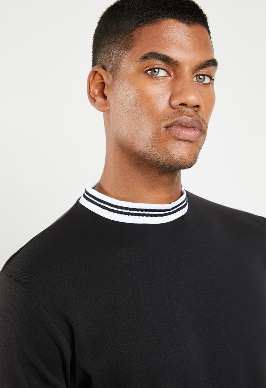 Only & Sons - Hugo rib tee - black & white