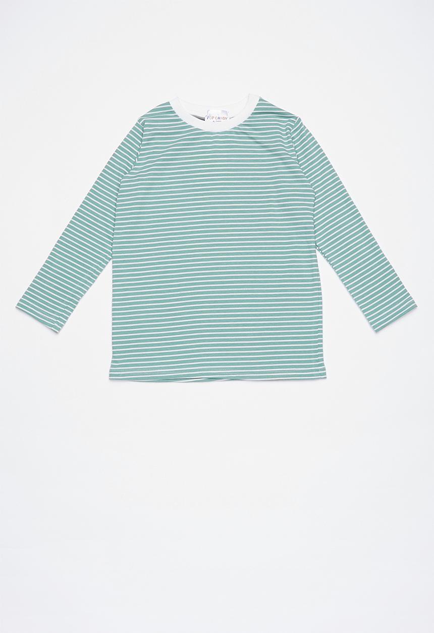 Pop Candy - Kids 3 pack long sleeve top - grey & green