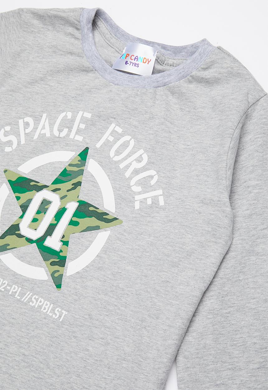 Pop Candy - Kids 3 pack long sleeve top - grey & green