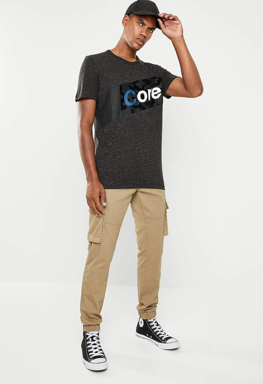 Jack & Jones - Adam short sleeve crew neck tee - black