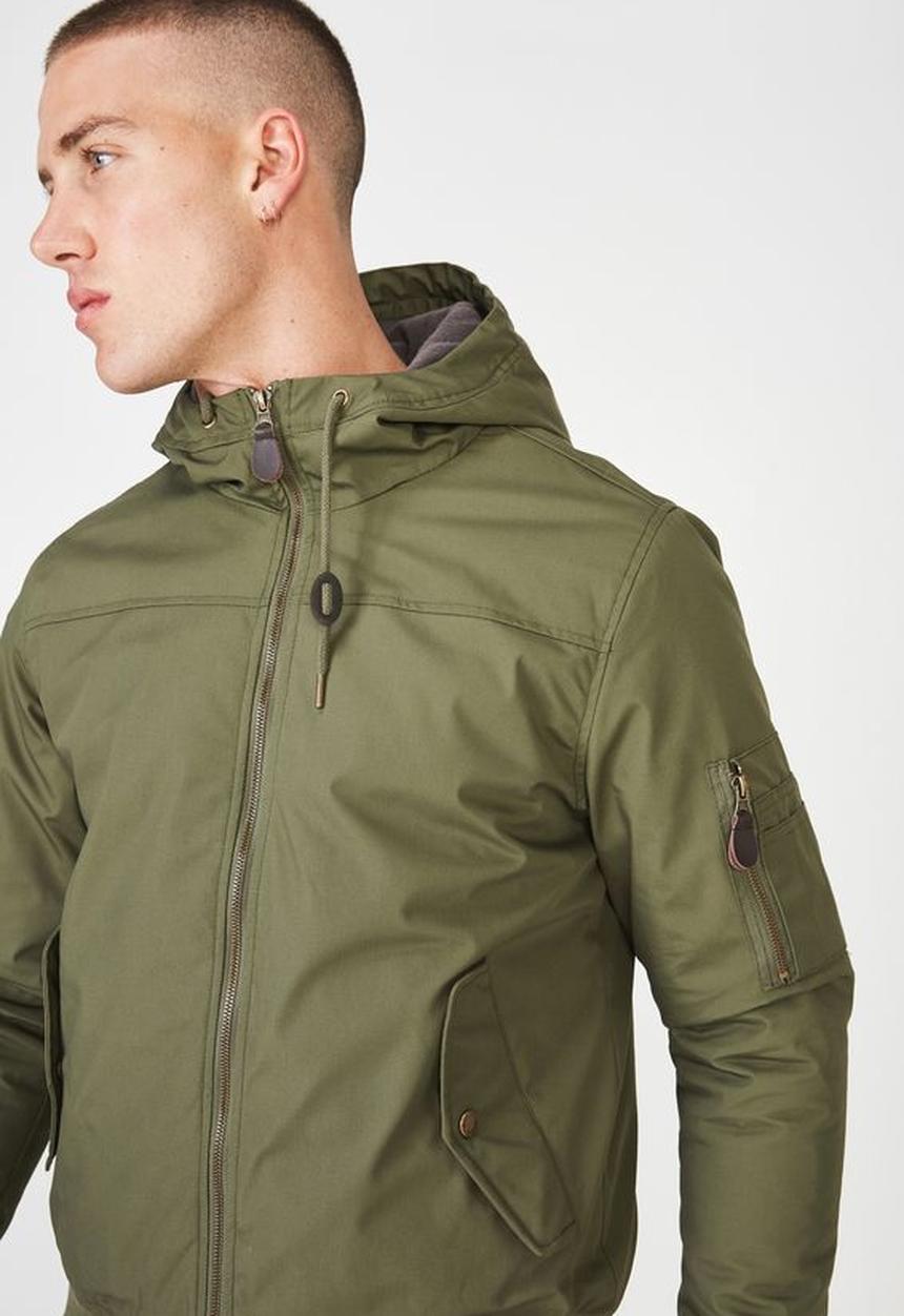 Cotton On - Ma1 hooded bomber jacket - khaki