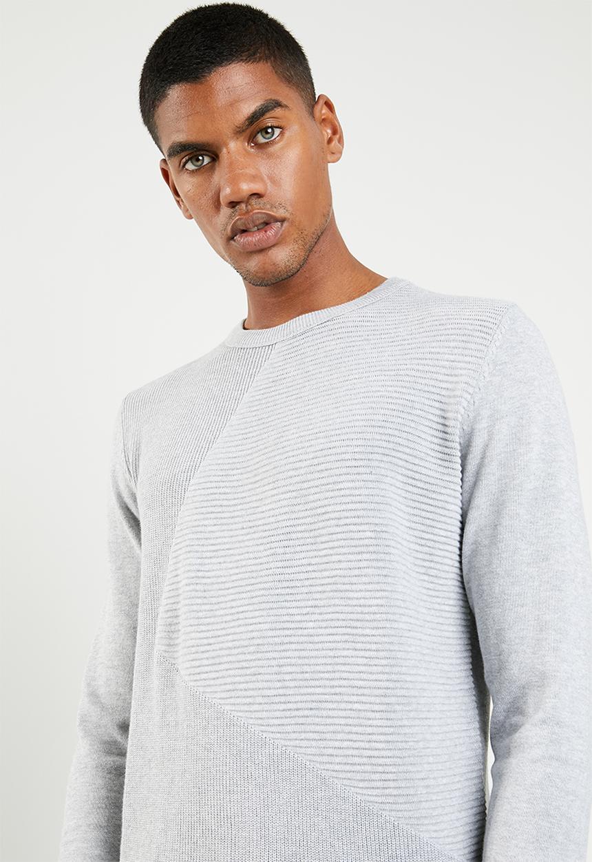 Jack & Jones - Penditon crew neck knit - grey