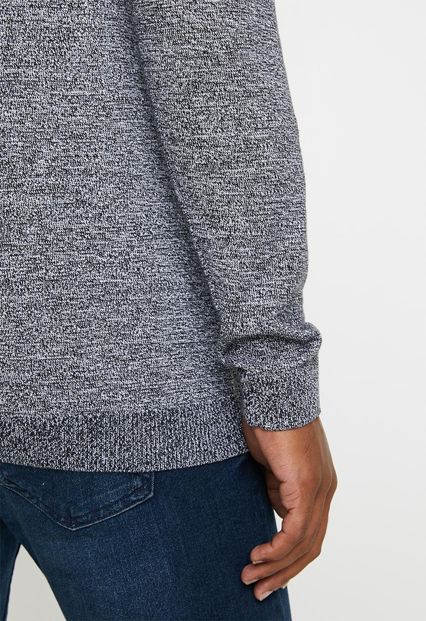 Jack & Jones - Penditon crew neck knit - black & white