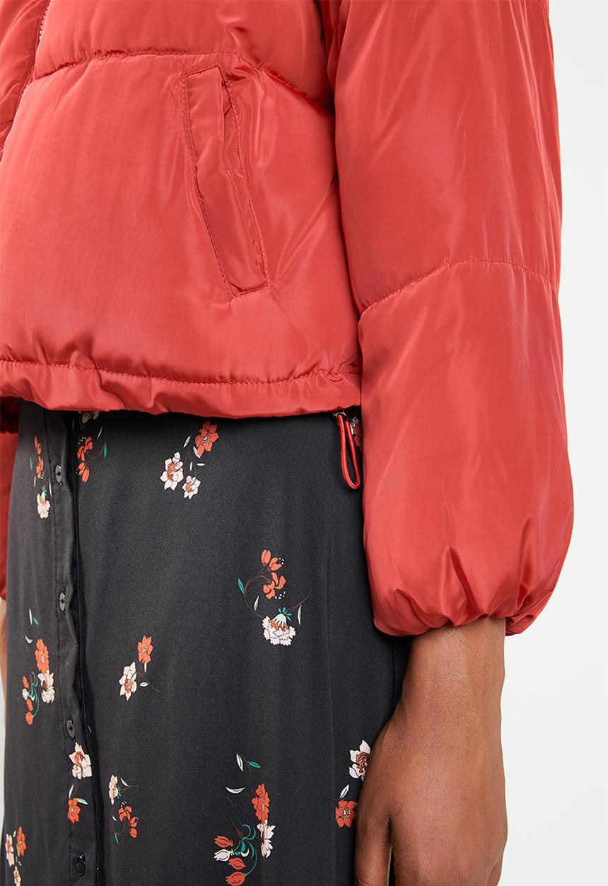 Brave Soul - Oversized cropped puffer jacket - red