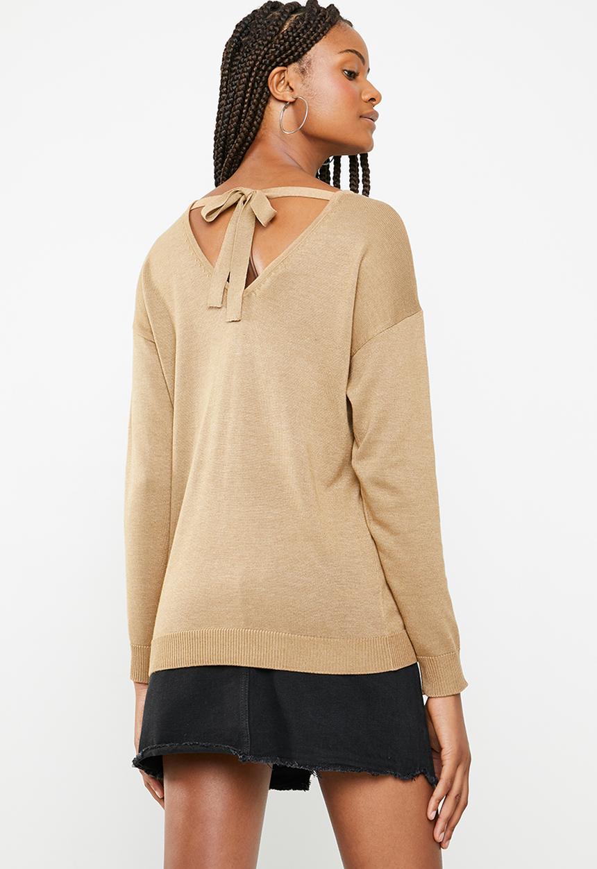 Superbalist - V-back detail skinny with tie back jersey - camel