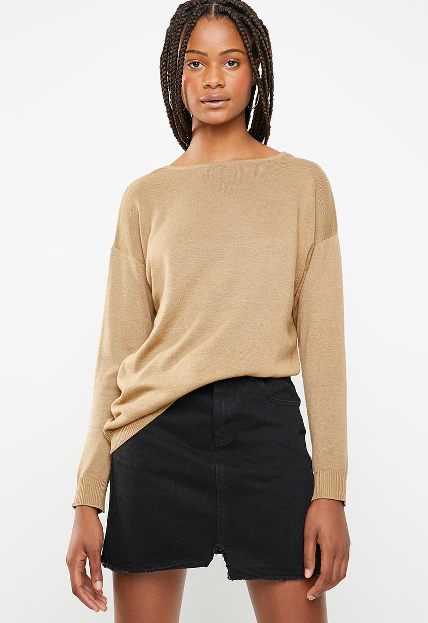 Superbalist - V-back detail skinny with tie back jersey - camel