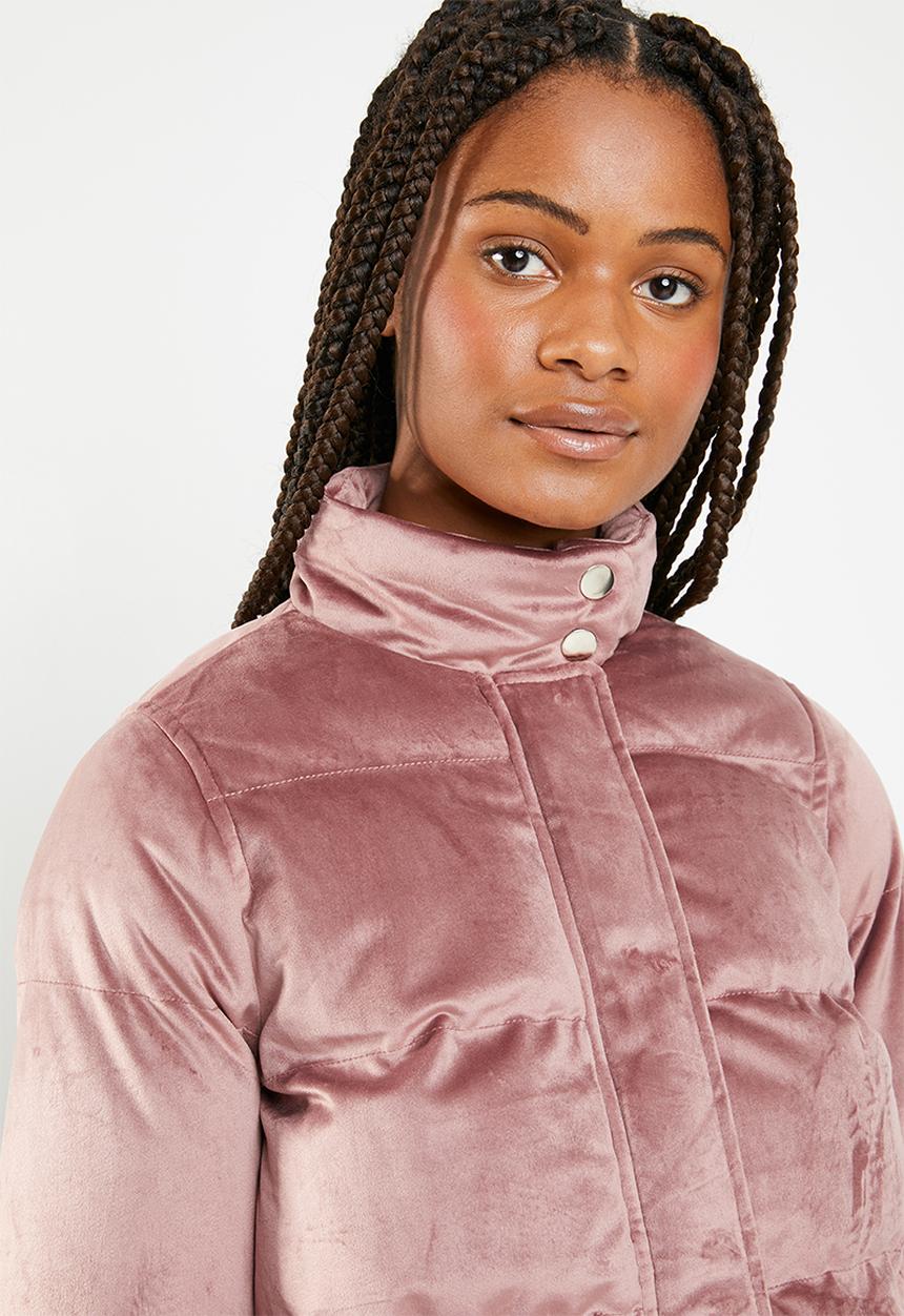 Brave Soul - Velvet padded jacket - pink