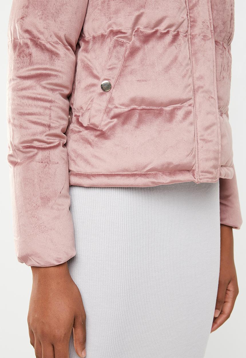 Brave Soul - Velvet padded jacket - pink