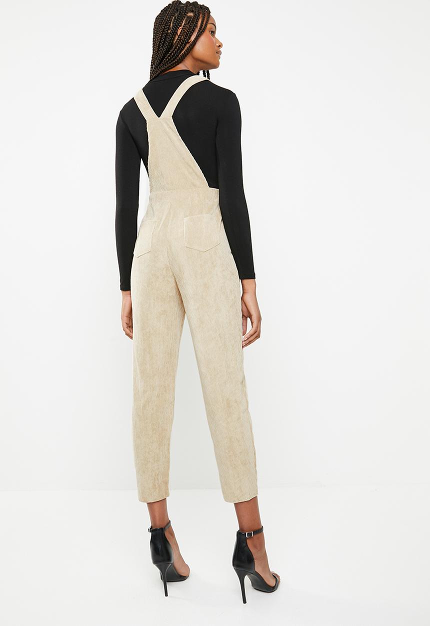 Missguided - Cord dungaree jumpsuit - beige
