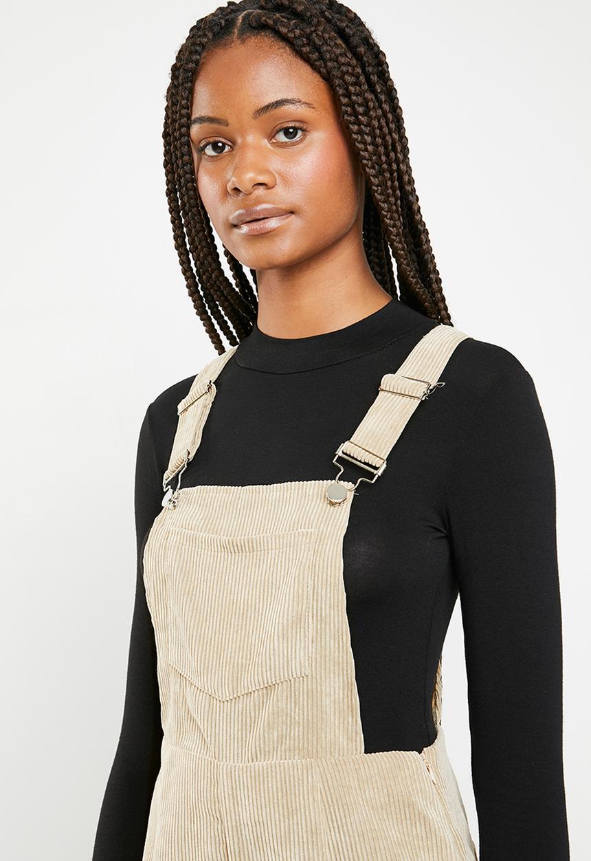 Missguided - Cord dungaree jumpsuit - beige