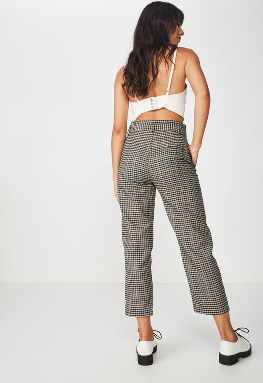 Cotton On - Shannon checked pants - black & white