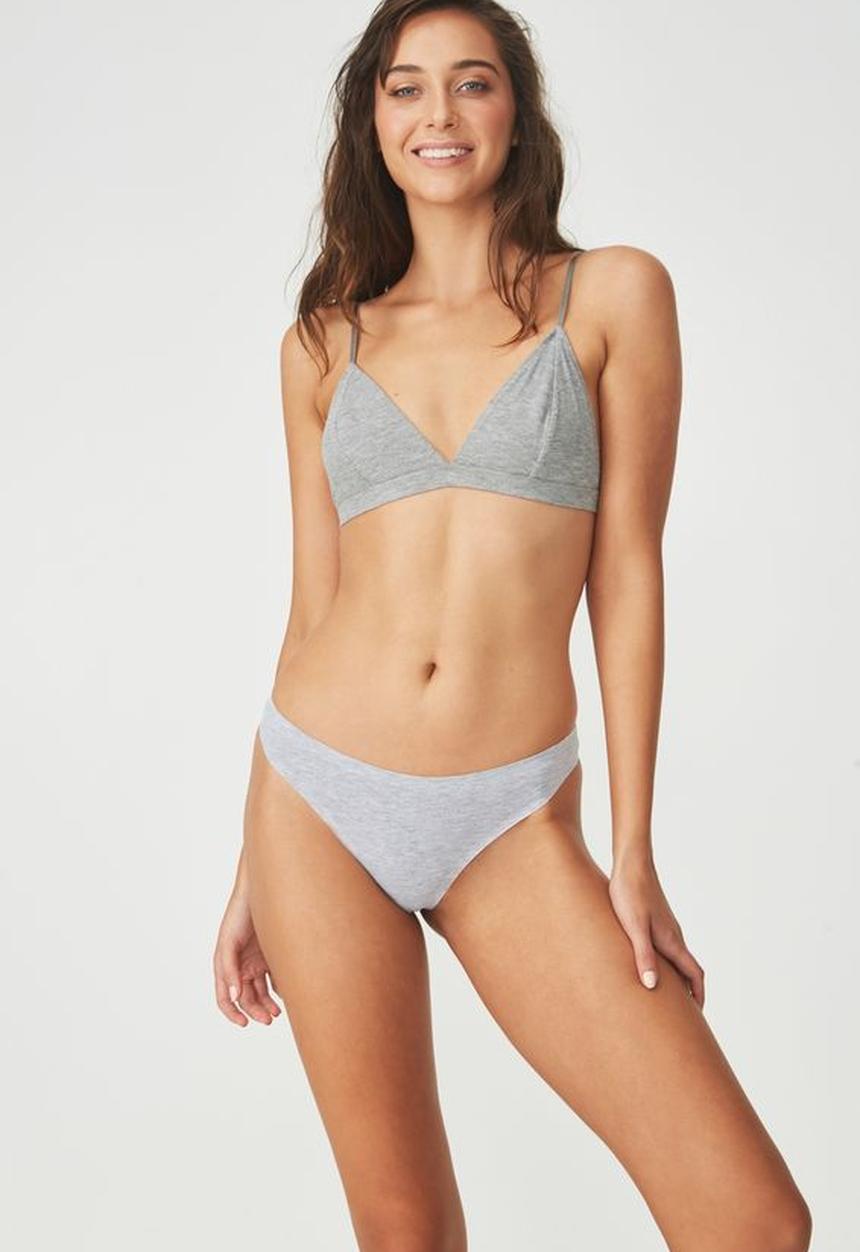 Cotton On - Soft seamless g-string brief - grey