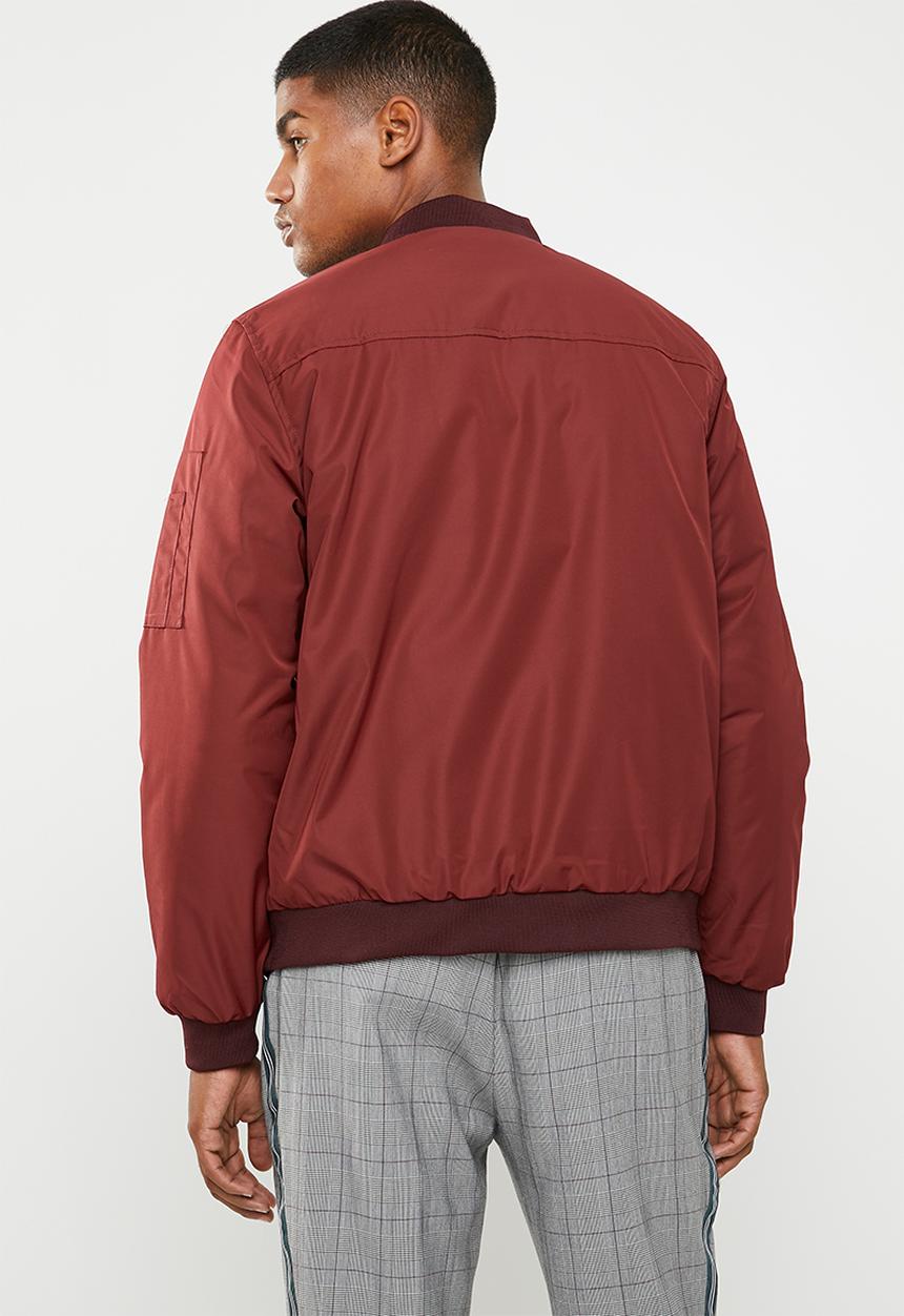 Superbalist - Padded bomber jacket - burgundy