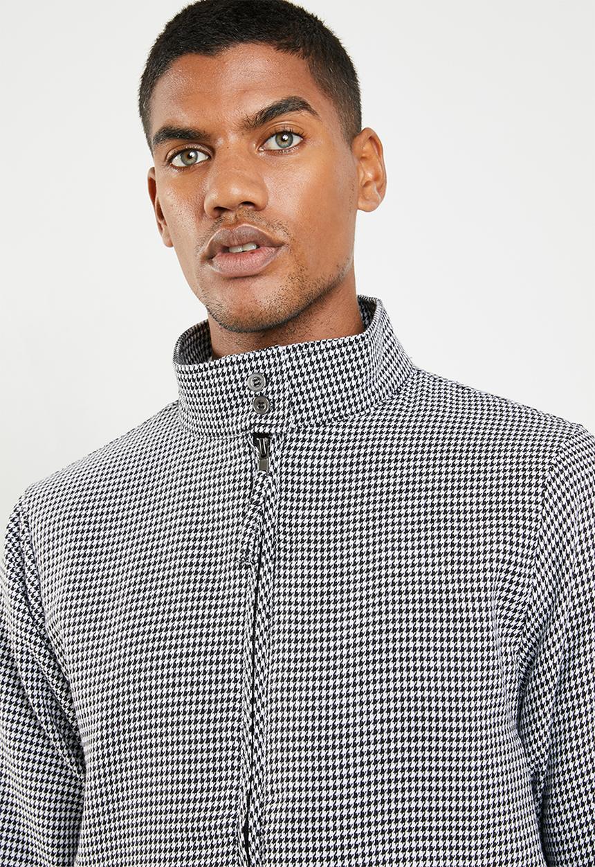 Superbalist - Check harrington - black & white