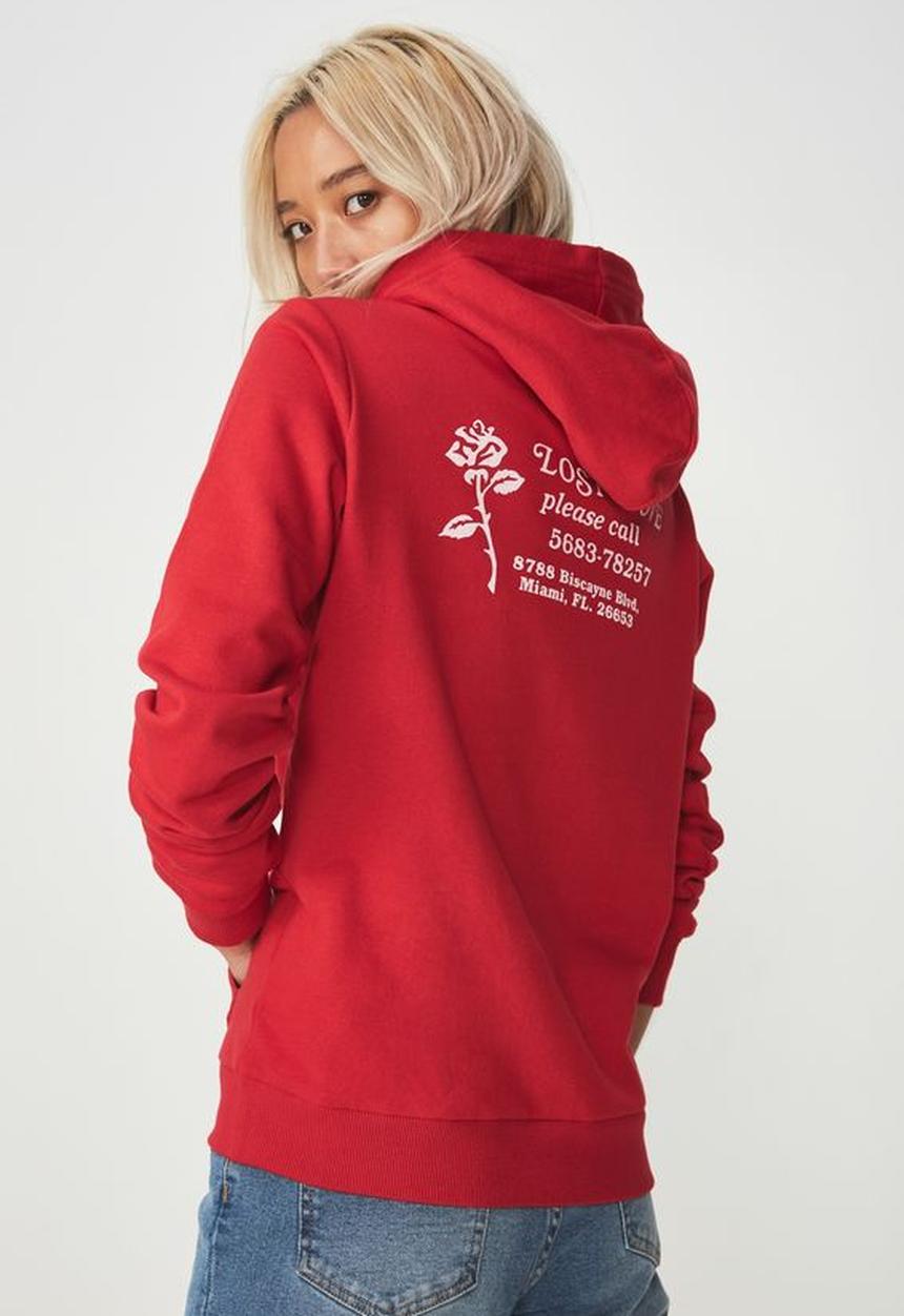 Cotton On - Delevinge graphic hoodie - red
