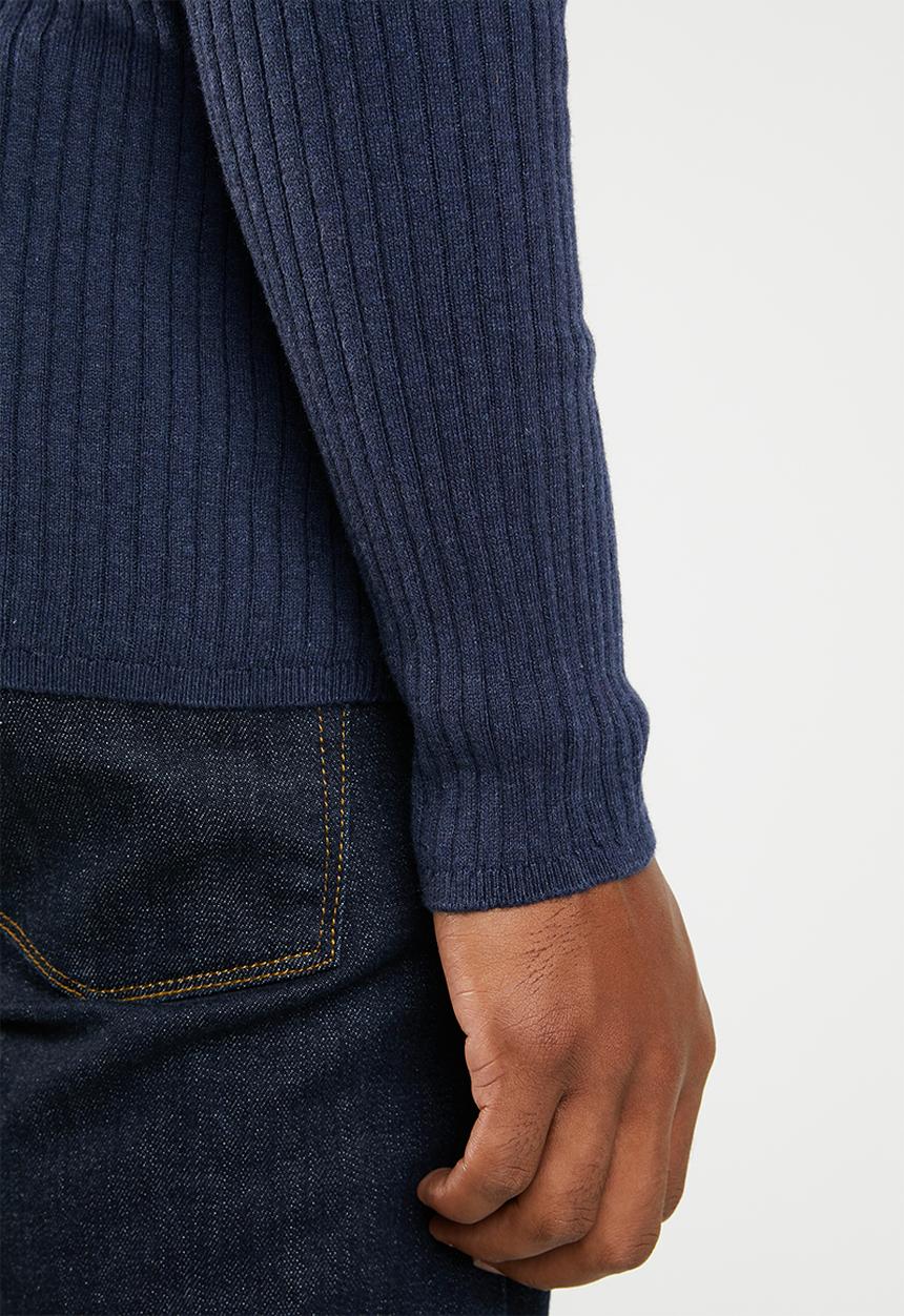 Superbalist - Slim fit ribbed crew neck knit - navy