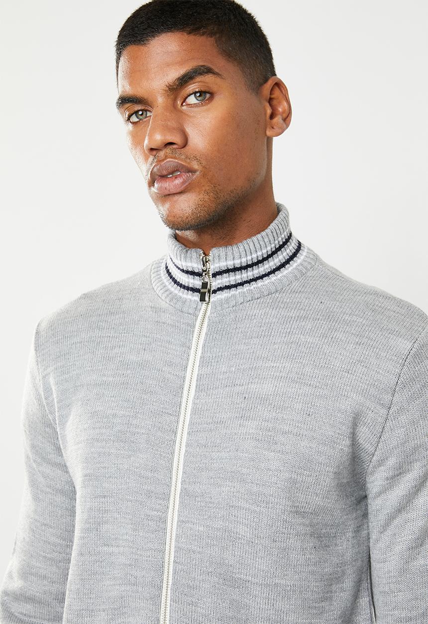 Superbalist - Zip through funnel neck knit - grey