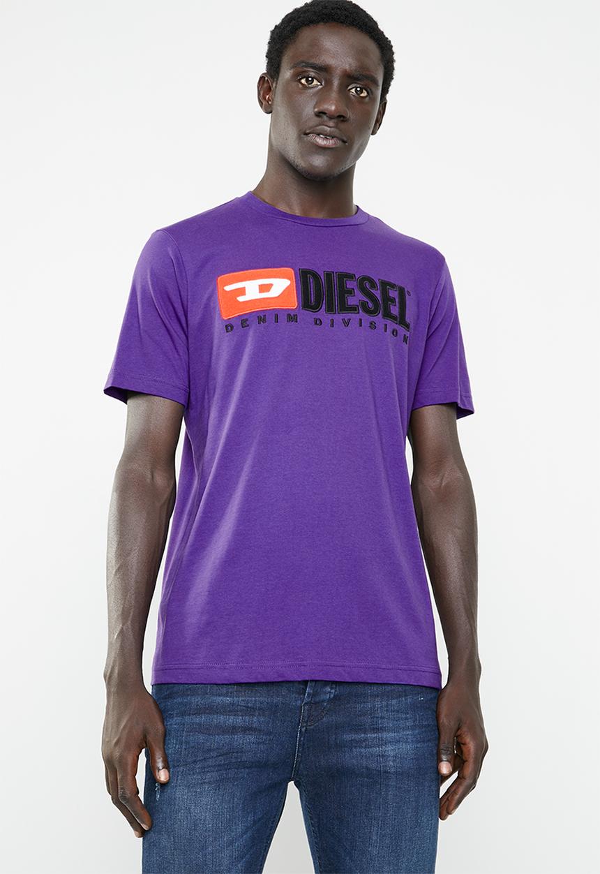 Diesel  - T-just-division logo short sleeve tee - purple