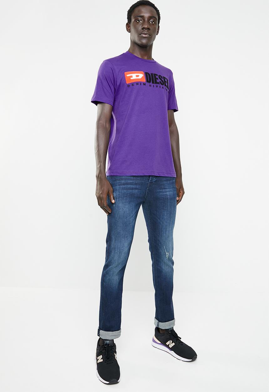 Diesel  - T-just-division logo short sleeve tee - purple