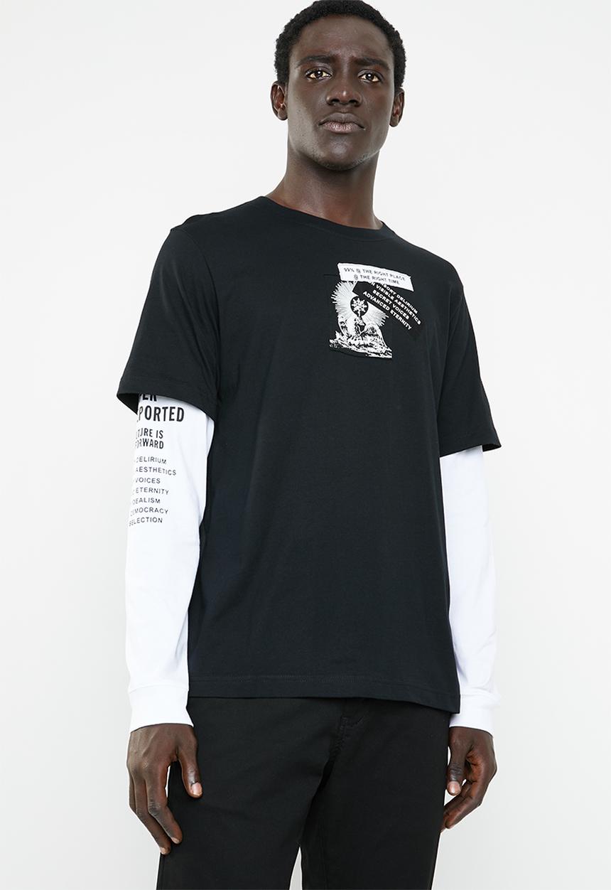 Diesel  - T-shoot-ya long sleeve tee -black & white