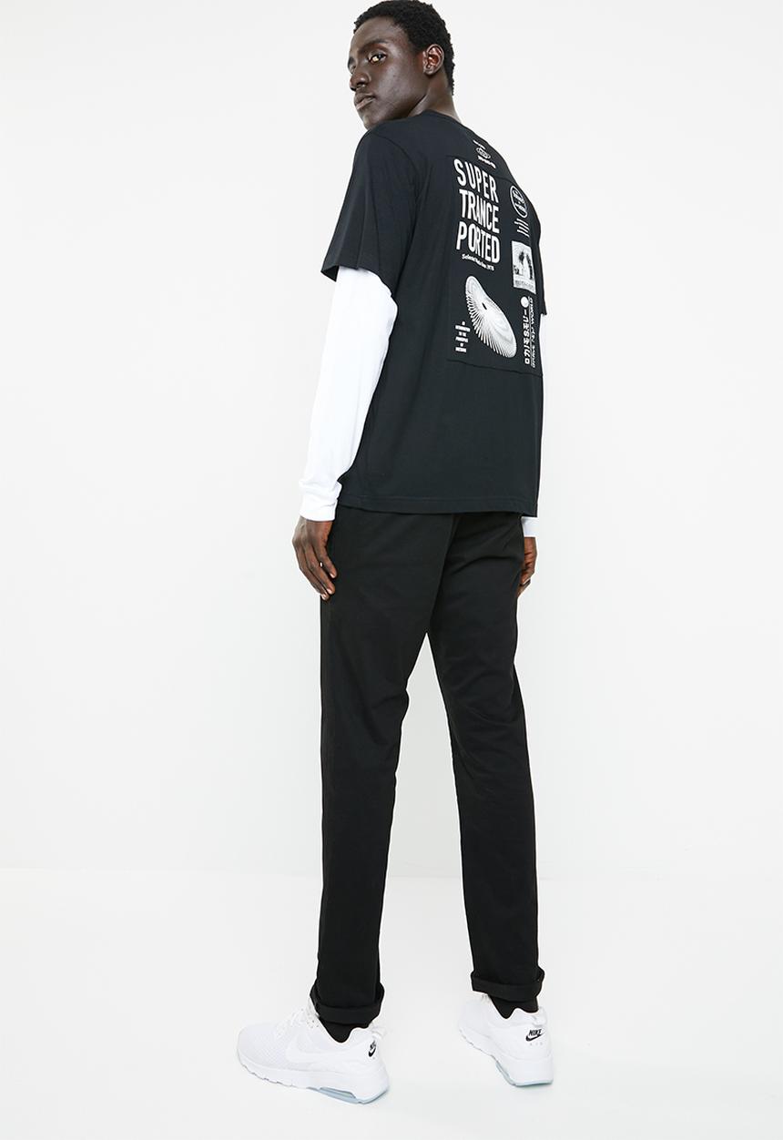 Diesel  - T-shoot-ya long sleeve tee -black & white