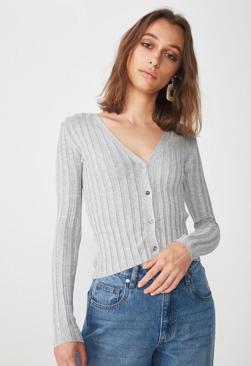 Cotton On - Quinnie cropped cardigan - grey
