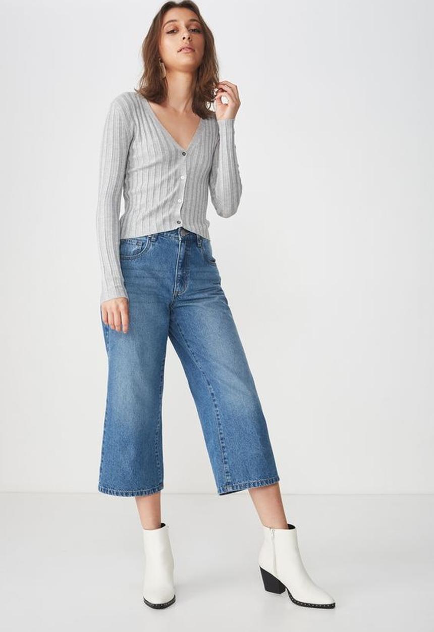 Cotton On - Quinnie cropped cardigan - grey