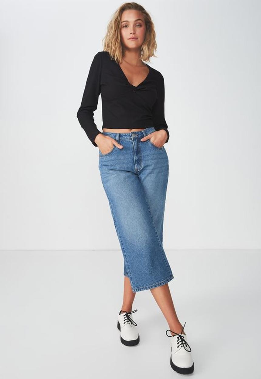 Cotton On - Brooke long sleeve top - black