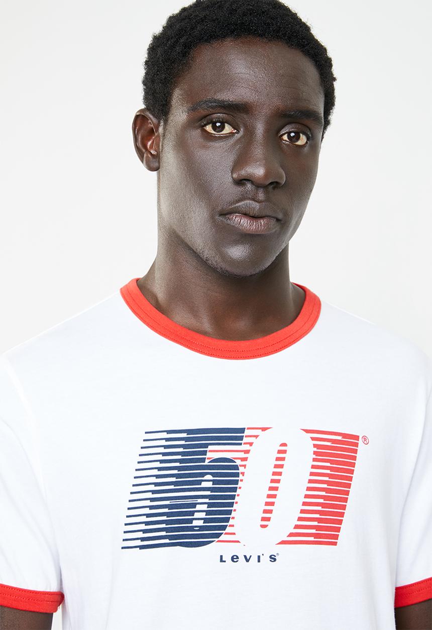 Levi’s® - Ringer tee housemark - white & red