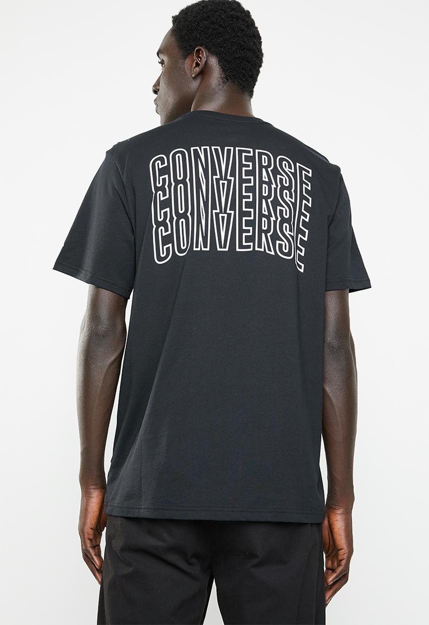 Converse - Lined star chevron tee - black