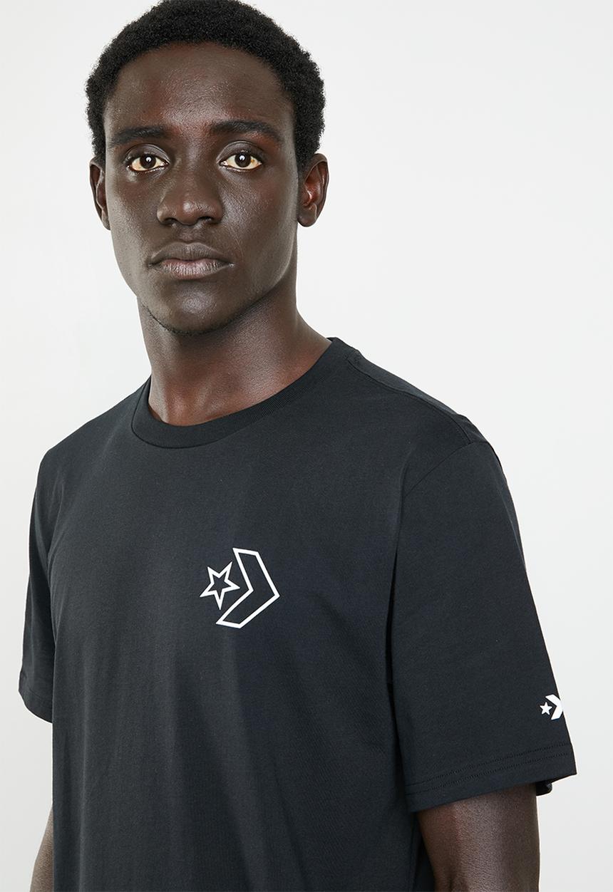 Converse - Lined star chevron tee - black