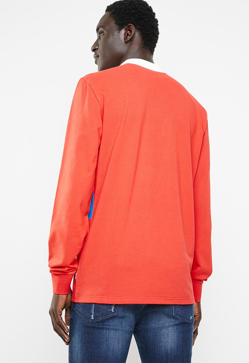 Only & Sons - Weldon long sleeve zip polo exp - red