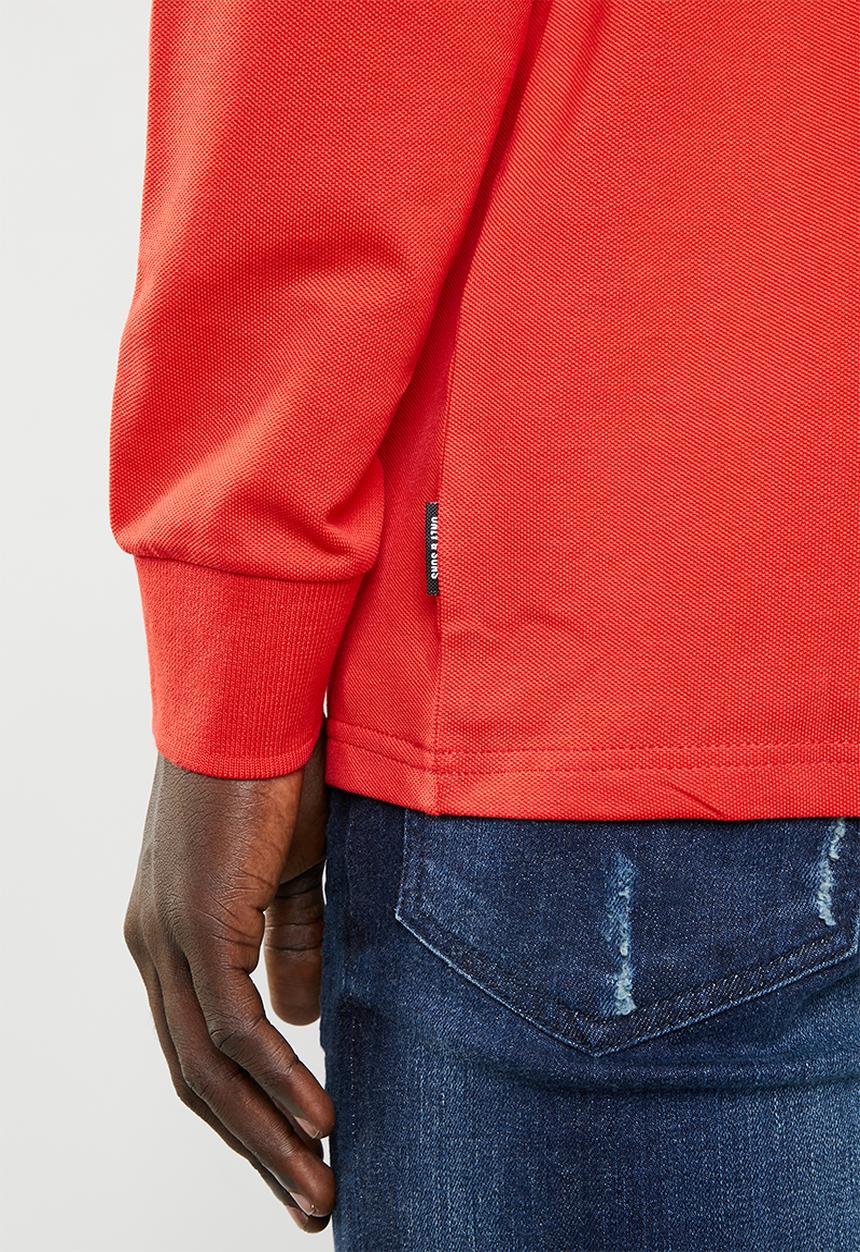 Only & Sons - Weldon long sleeve zip polo exp - red