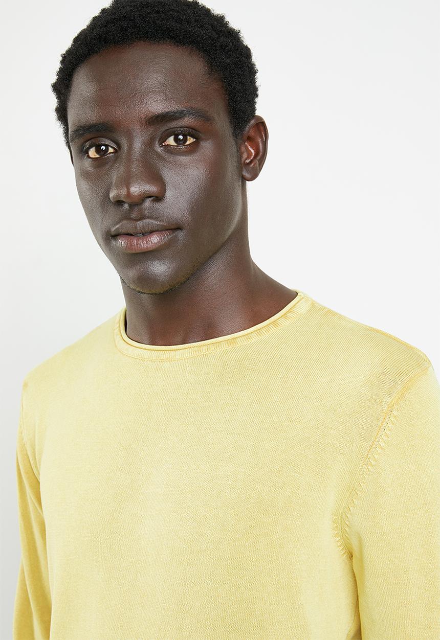 Only & Sons - Garson wash crew neck knit top - yellow