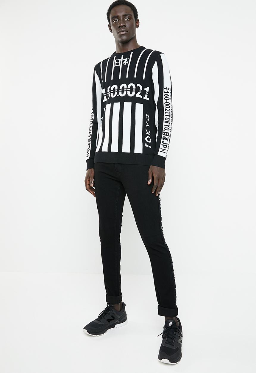 Only & Sons - Dennis jaquard knit - black
