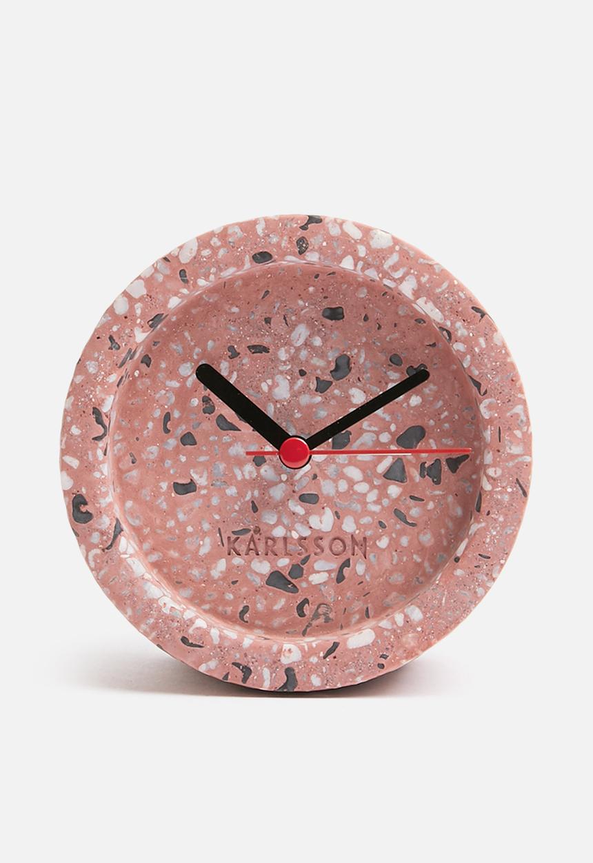 Present Time - Tom alarm clock - terrazzo pink
