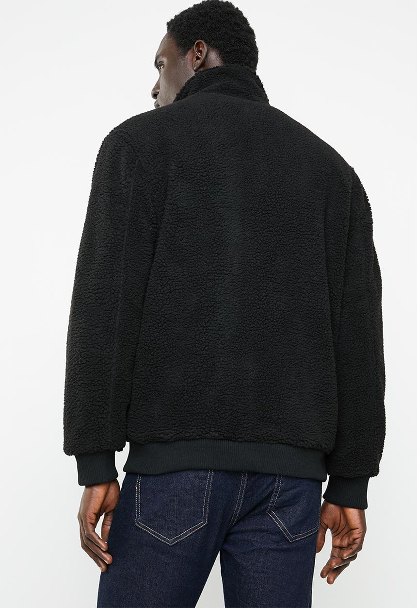 Only & Sons - Bane sherpa high neck jacket - black