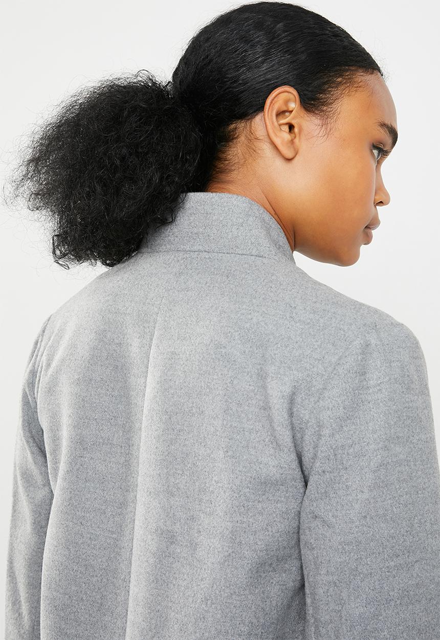 Missguided - Inverted collar formal coat - grey