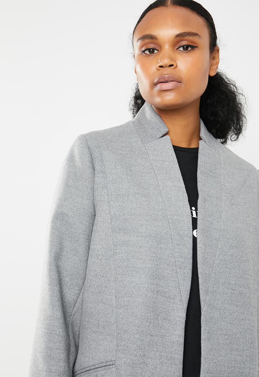 Missguided - Inverted collar formal coat - grey