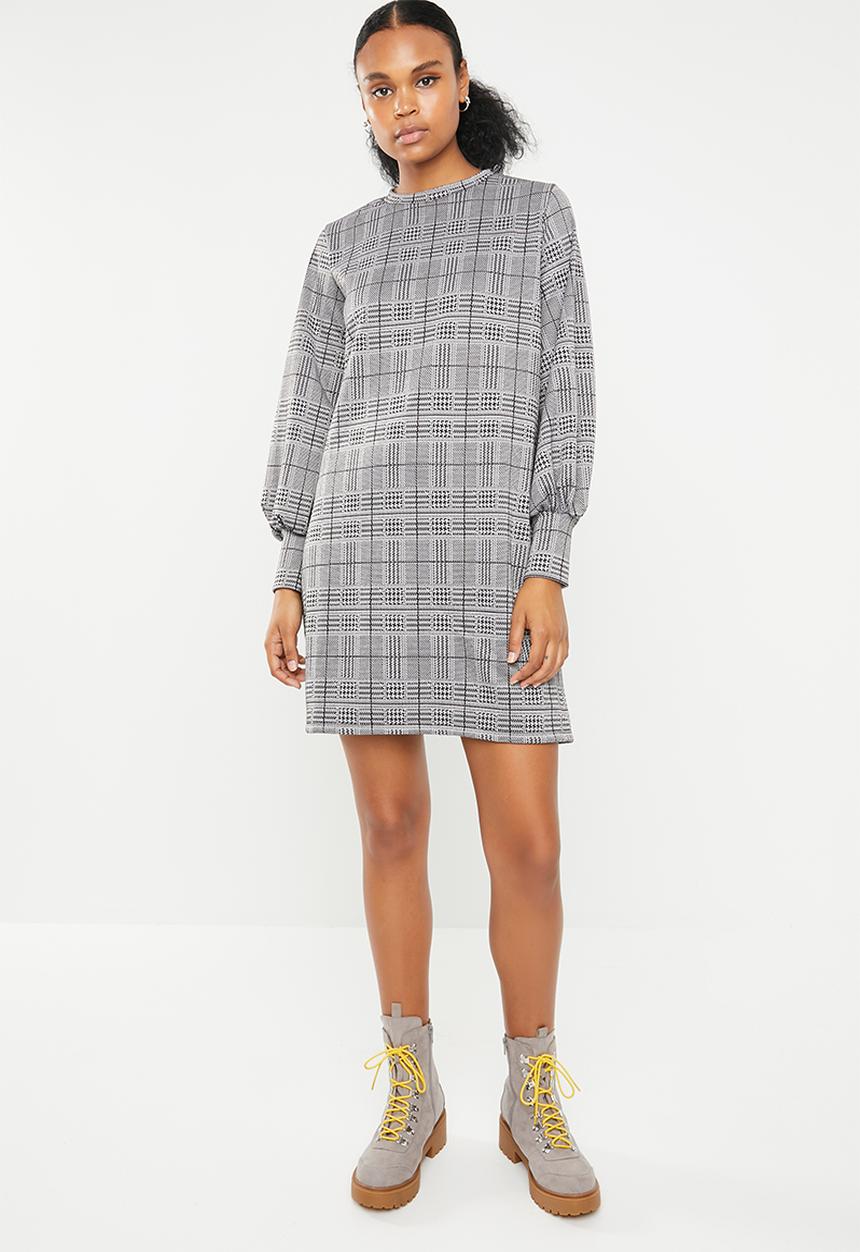 Superbalist - Check shift dress - black & white